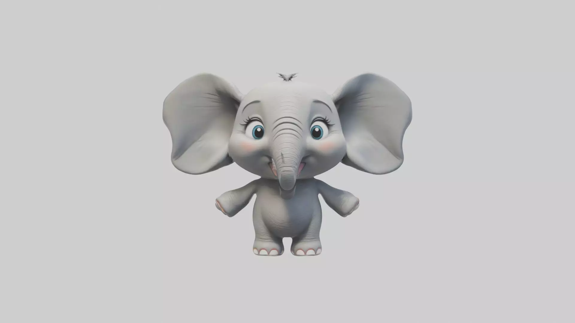 Cartoon Elephant 1 Low-poly 3D model_0