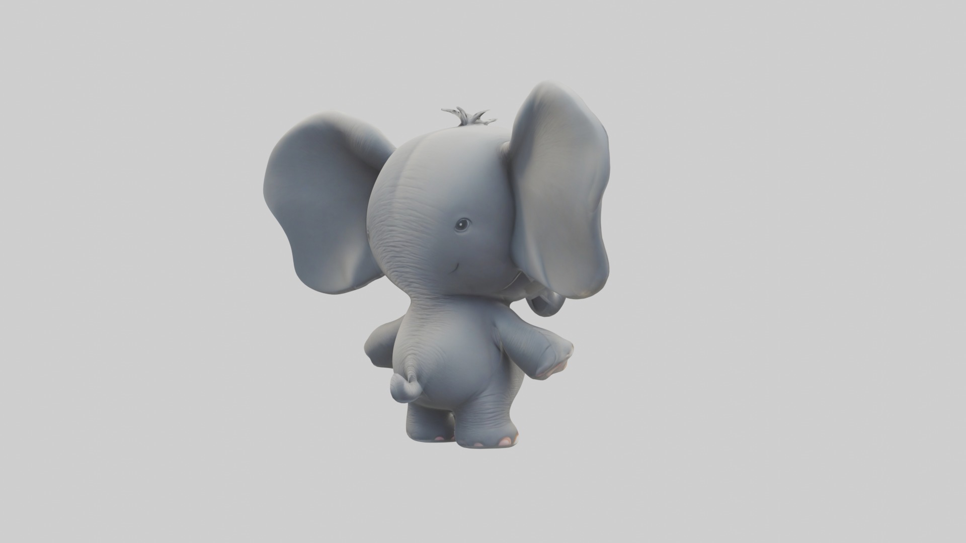 Cartoon Elephant 1 Low-poly 3D model_3