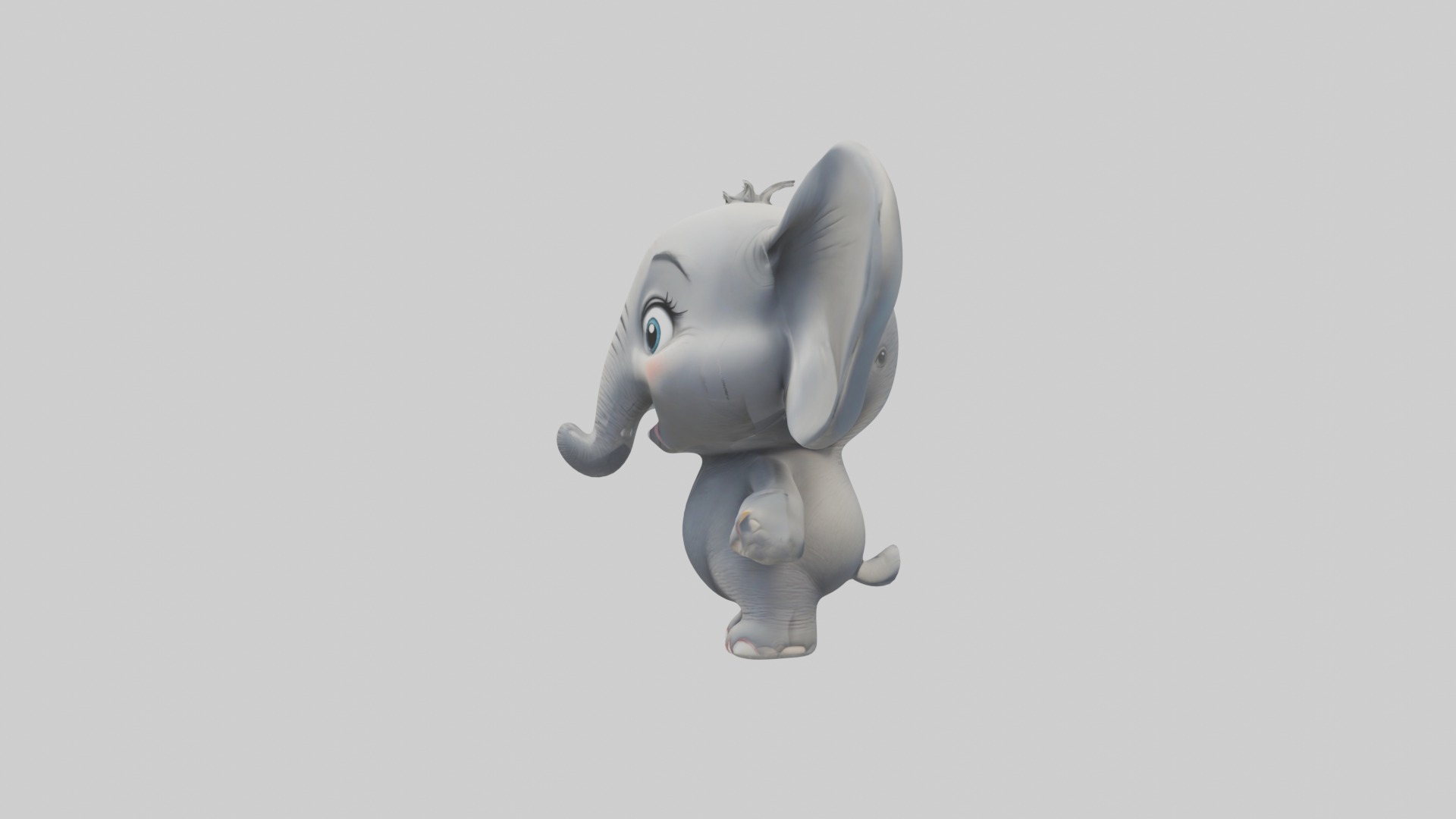 Cartoon Elephant 1 Low-poly 3D model_6