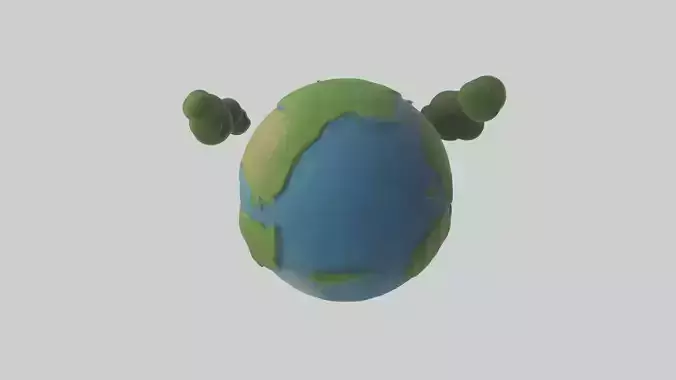 Cartoon Earth Model 1 Low-poly 3D model