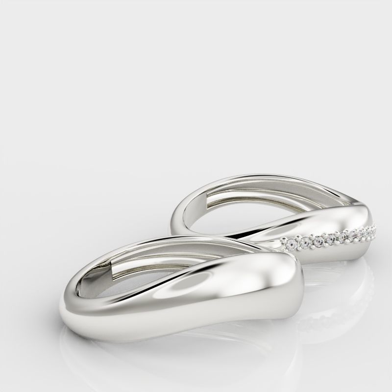 Wave ring and Wave ring with diamond 3D Model Collection_8
