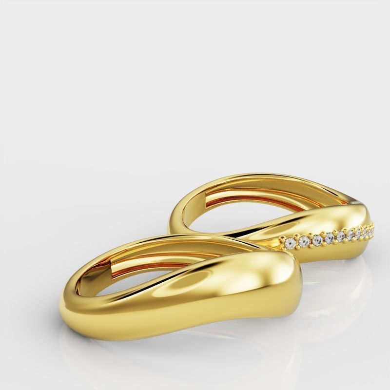 Wave ring and Wave ring with diamond 3D Model Collection_9