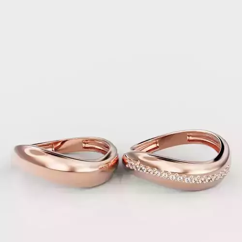 Wave ring and Wave ring with diamond 3D Model Collection