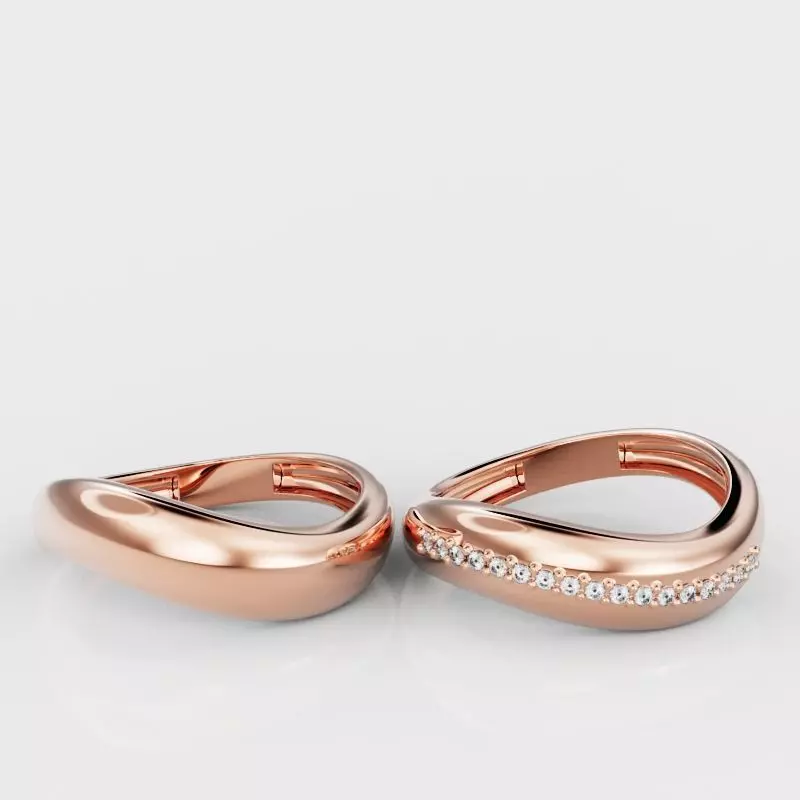 Wave ring and Wave ring with diamond 3D Model Collection_0