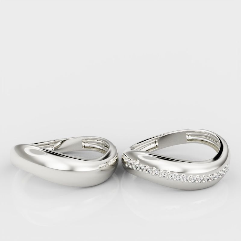 Wave ring and Wave ring with diamond 3D Model Collection_2