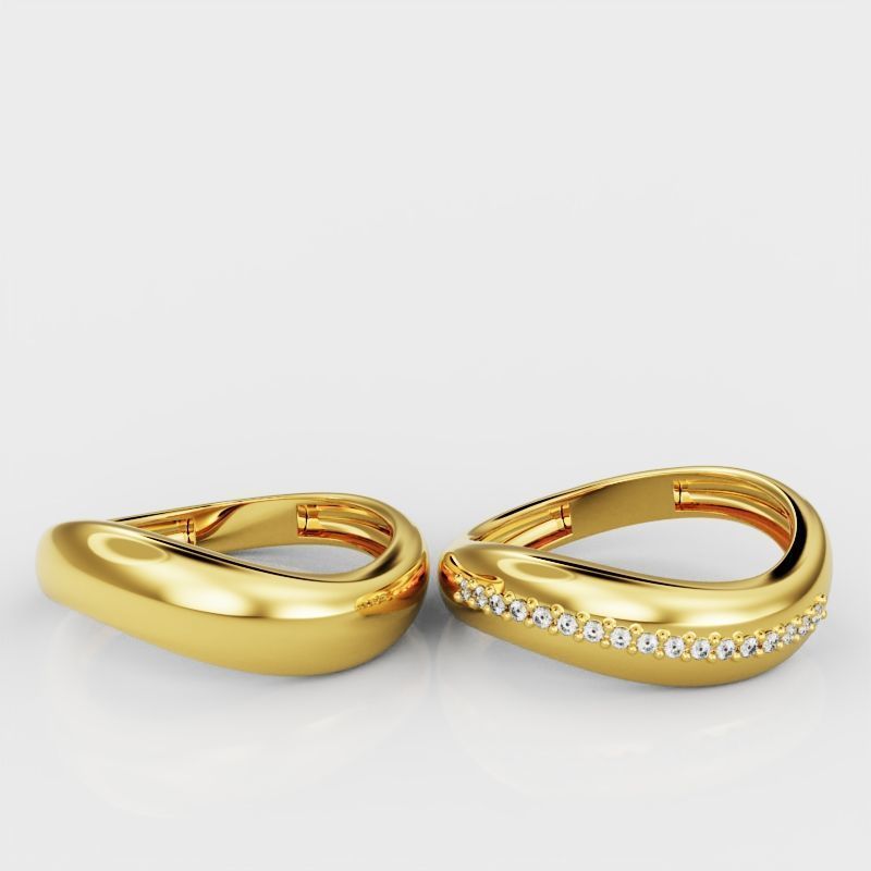 Wave ring and Wave ring with diamond 3D Model Collection_3