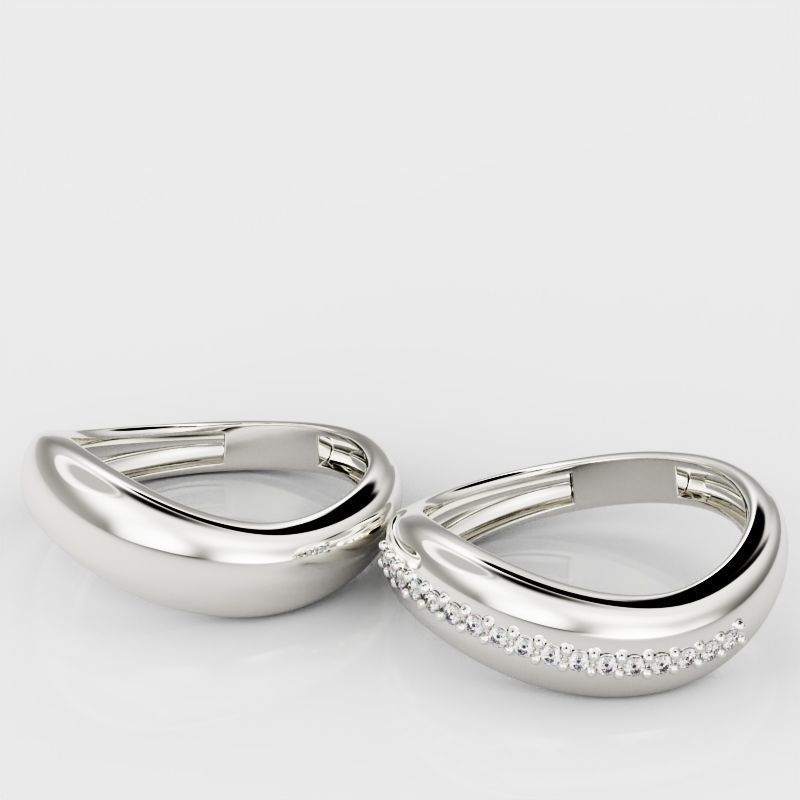 Wave ring and Wave ring with diamond 3D Model Collection_5