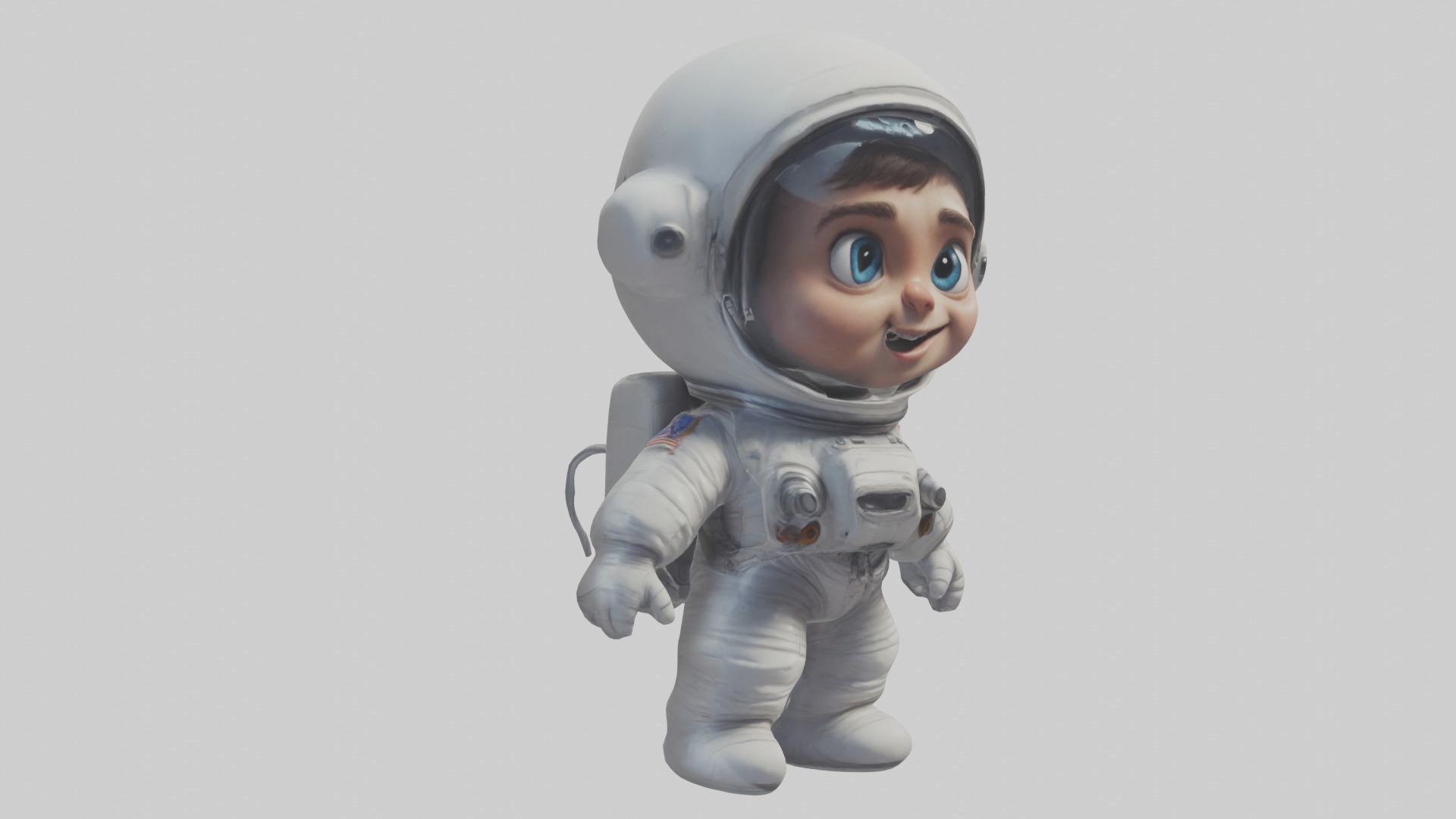 Cartoon Astronaut 1 Low-poly 3D model_10