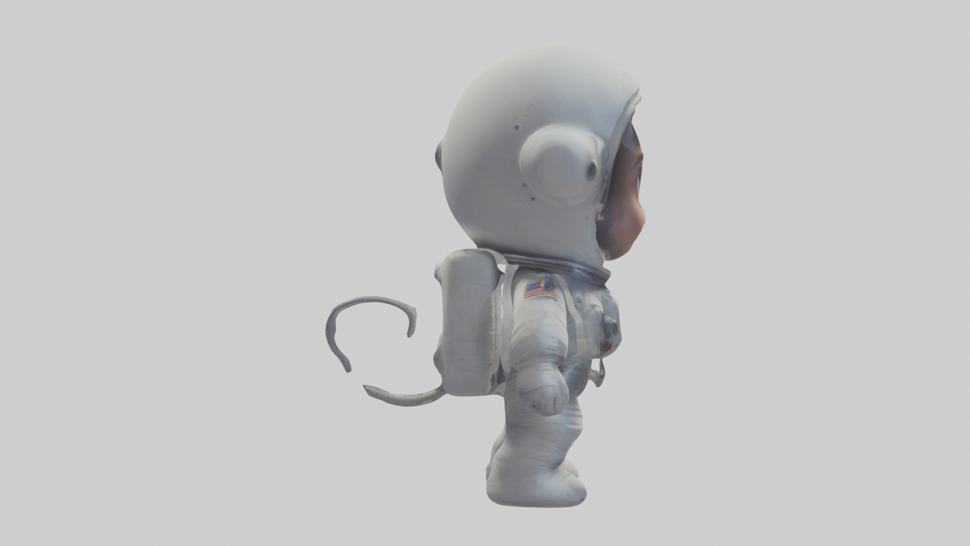 Cartoon Astronaut 1 Low-poly 3D model_14