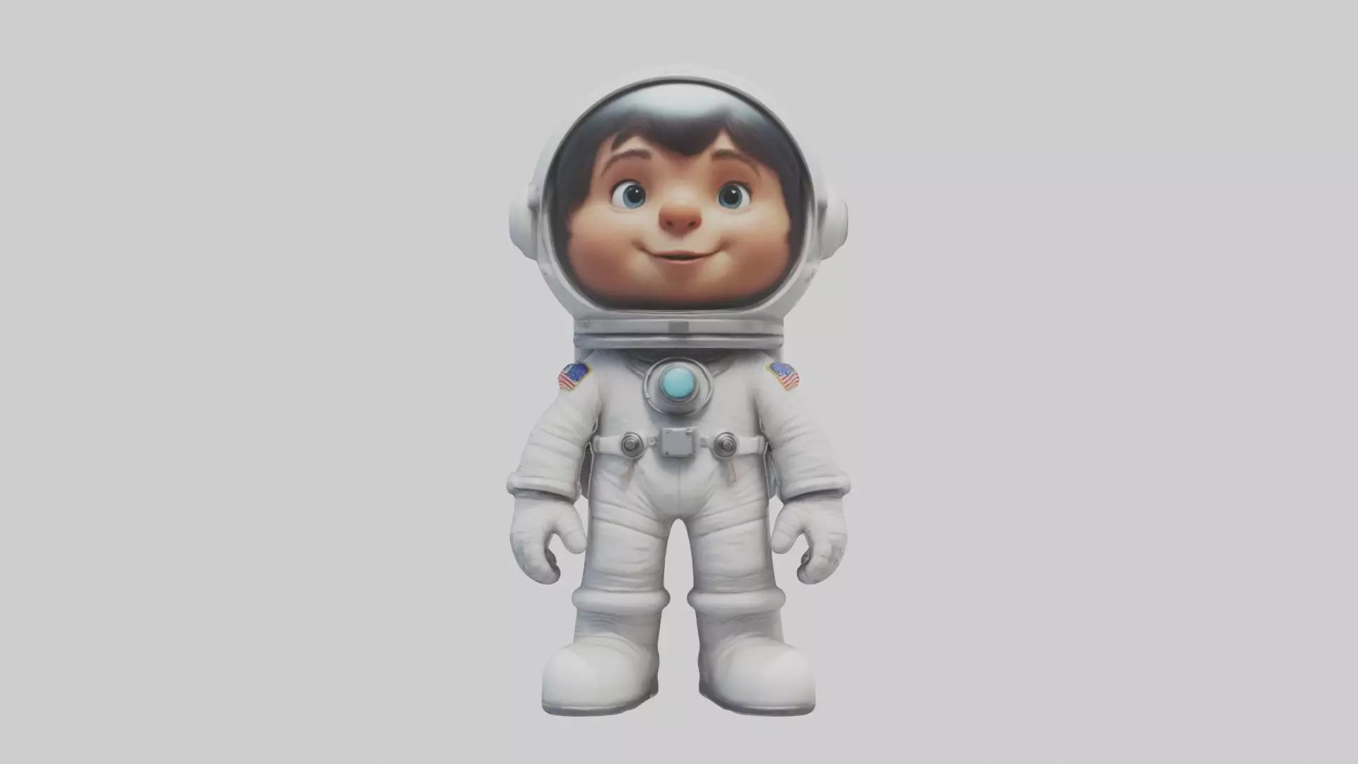 Cartoon Astronaut 1 Low-poly 3D model_0