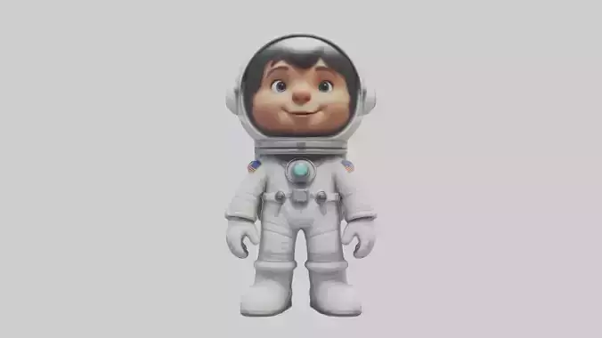 Cartoon Astronaut 1 Low-poly 3D model