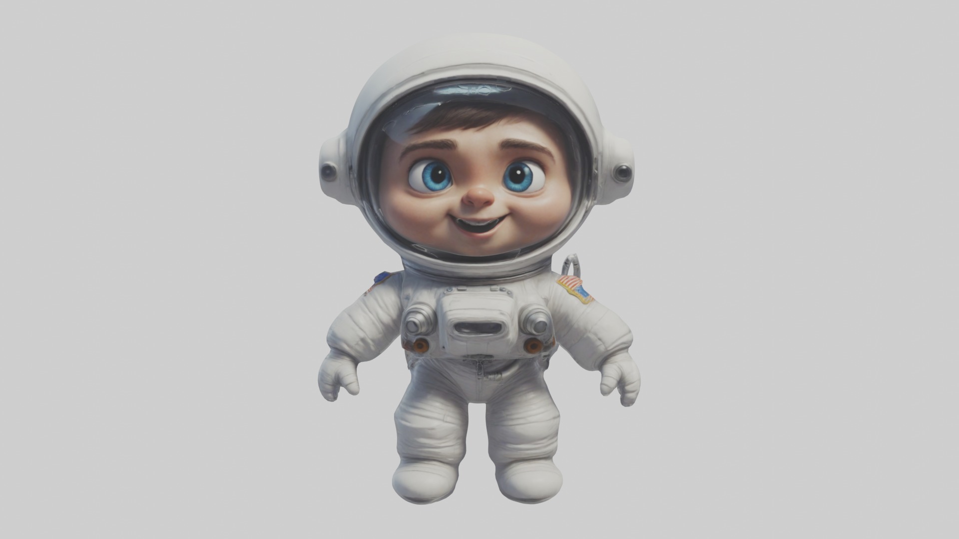 Cartoon Astronaut 1 Low-poly 3D model_8