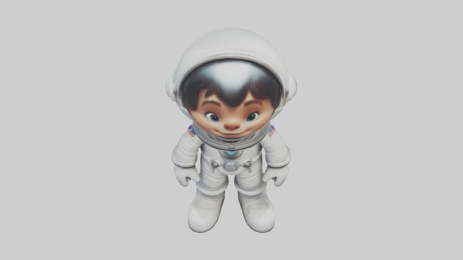 Cartoon Astronaut 1 Low-poly 3D model_21