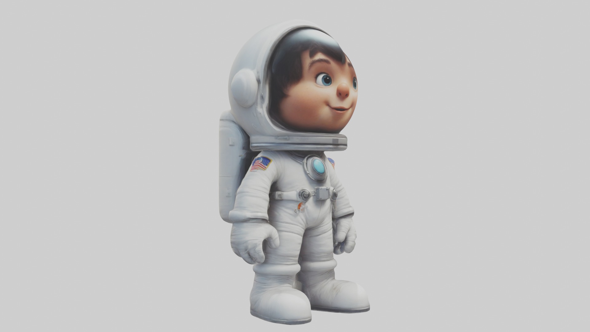 Cartoon Astronaut 1 Low-poly 3D model_11