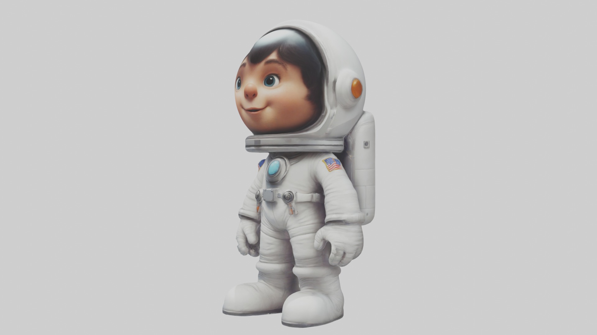 Cartoon Astronaut 1 Low-poly 3D model_9