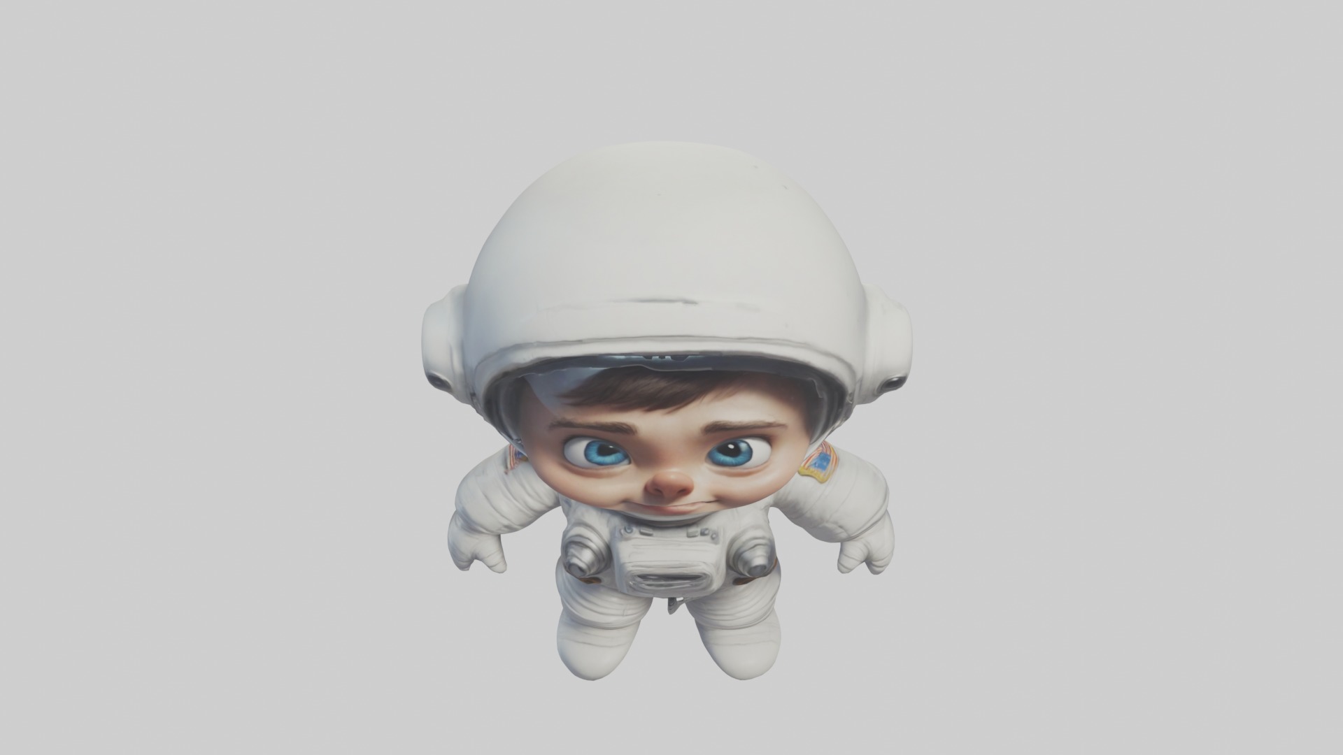 Cartoon Astronaut 1 Low-poly 3D model_20
