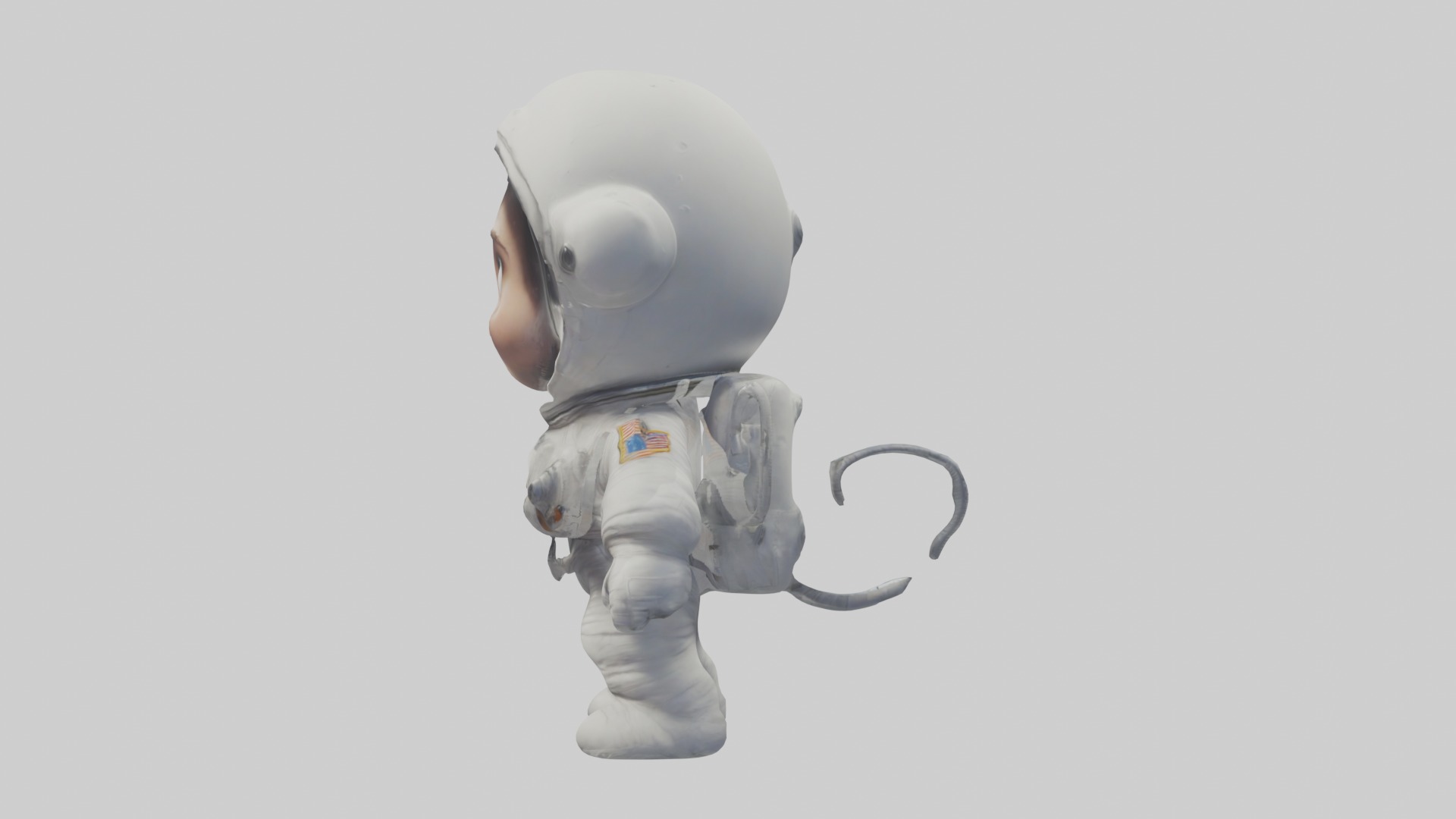 Cartoon Astronaut 1 Low-poly 3D model_12