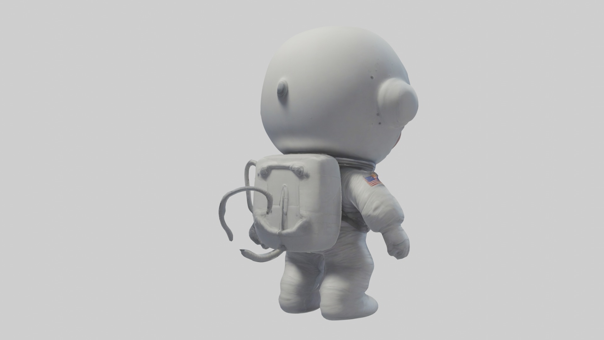 Cartoon Astronaut 1 Low-poly 3D model_6