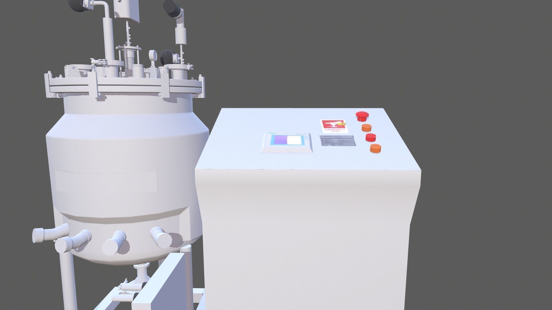 Reactor Tank Low-poly 3D model_7