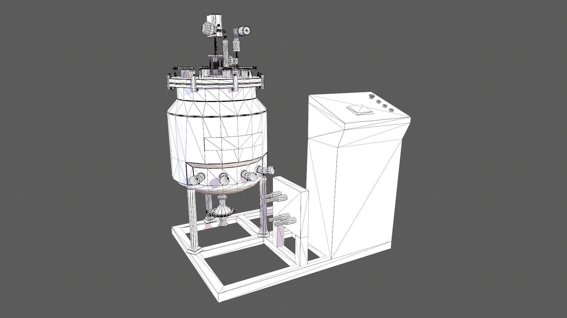 Reactor Tank Low-poly 3D model_9
