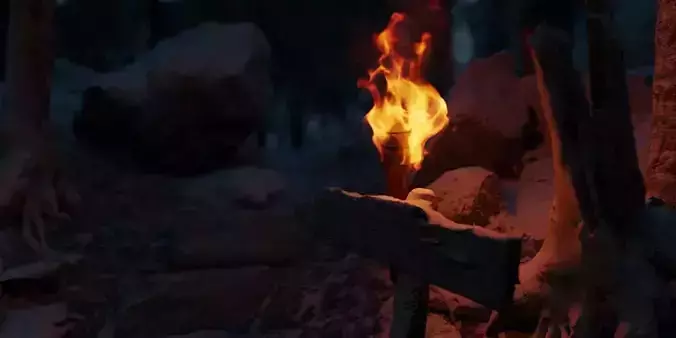 Animated Vdb Torch Fire 3D model