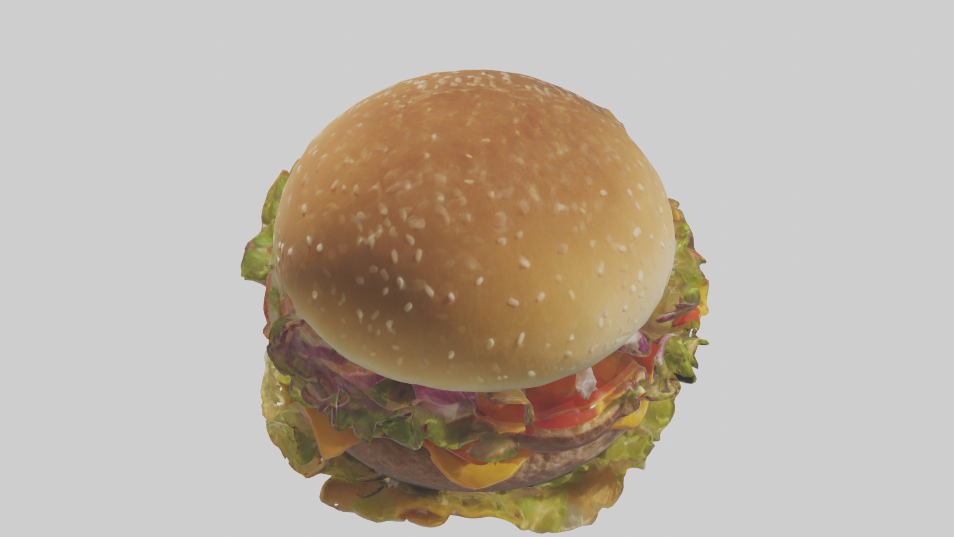 Burger Model 1 Low-poly 3D model_9