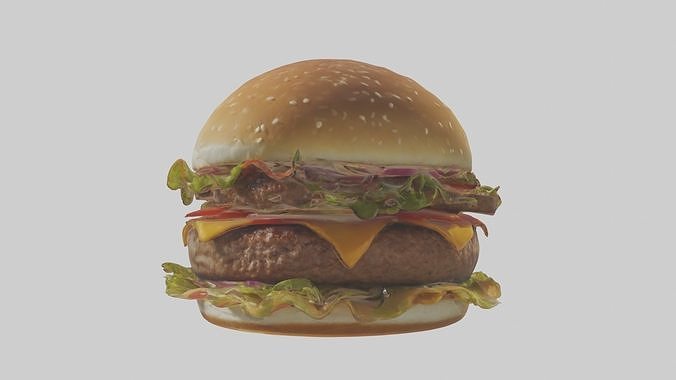 Burger Model 1 Low-poly 3D model 2
