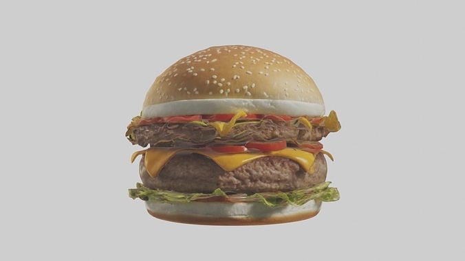 Burger Model 1 Low-poly 3D model 4