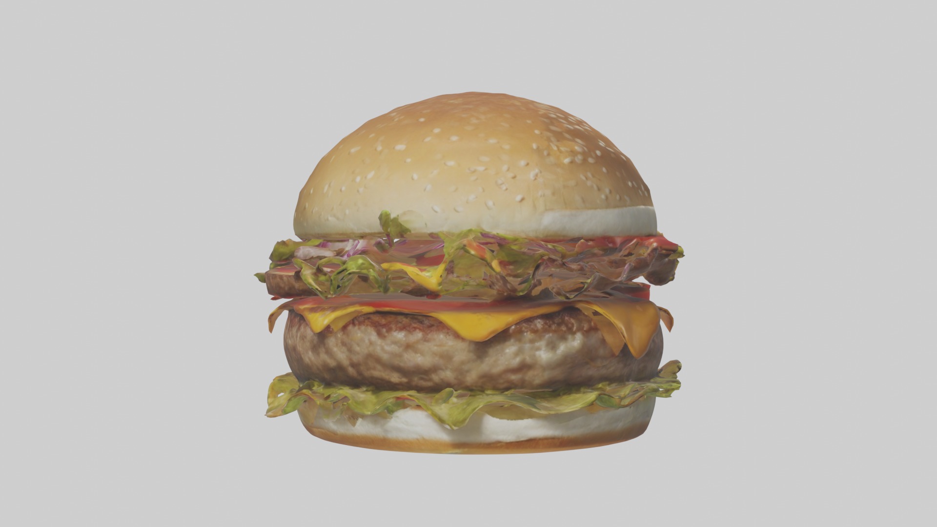Burger Model 1 Low-poly 3D model_7