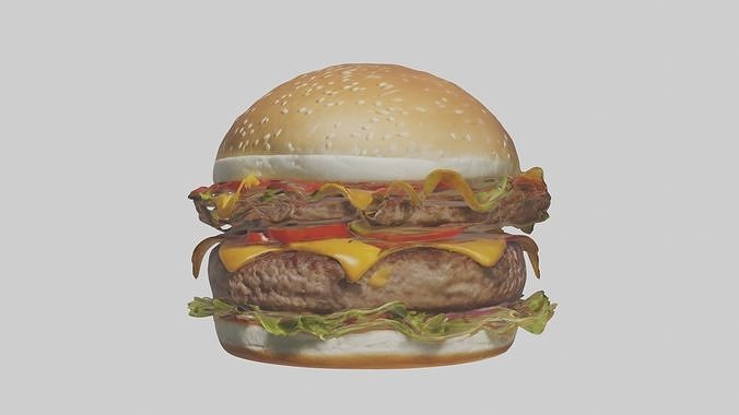 Burger Model 1 Low-poly 3D model 5