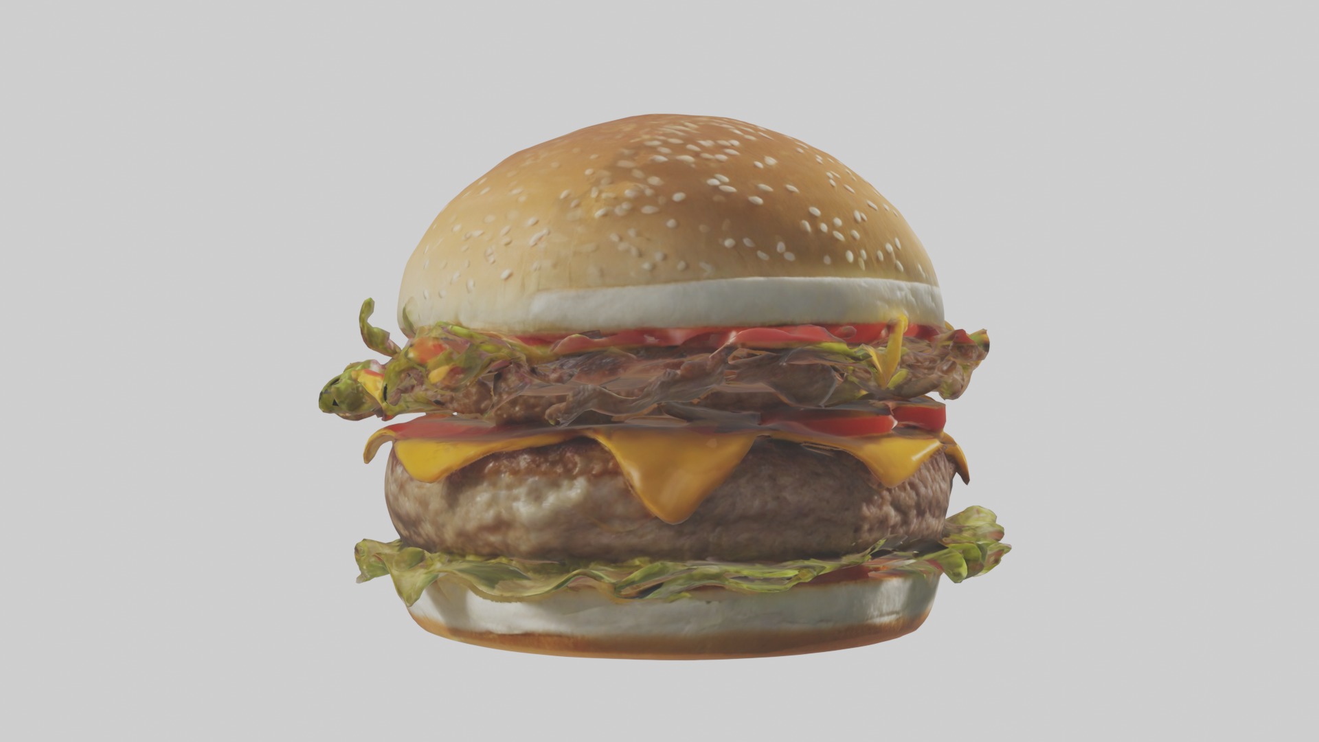 Burger Model 1 Low-poly 3D model_5