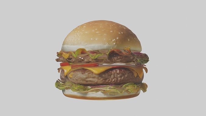 Burger Model 1 Low-poly 3D model 7