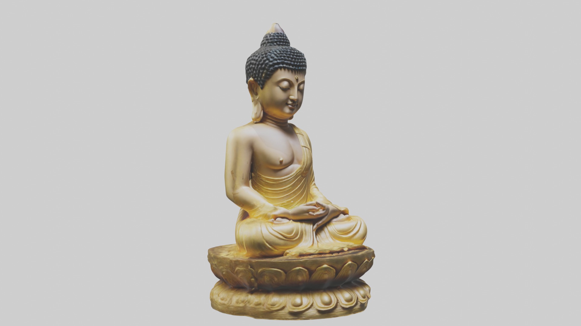 Buddhastatue Model 1 Low-poly 3D model_5