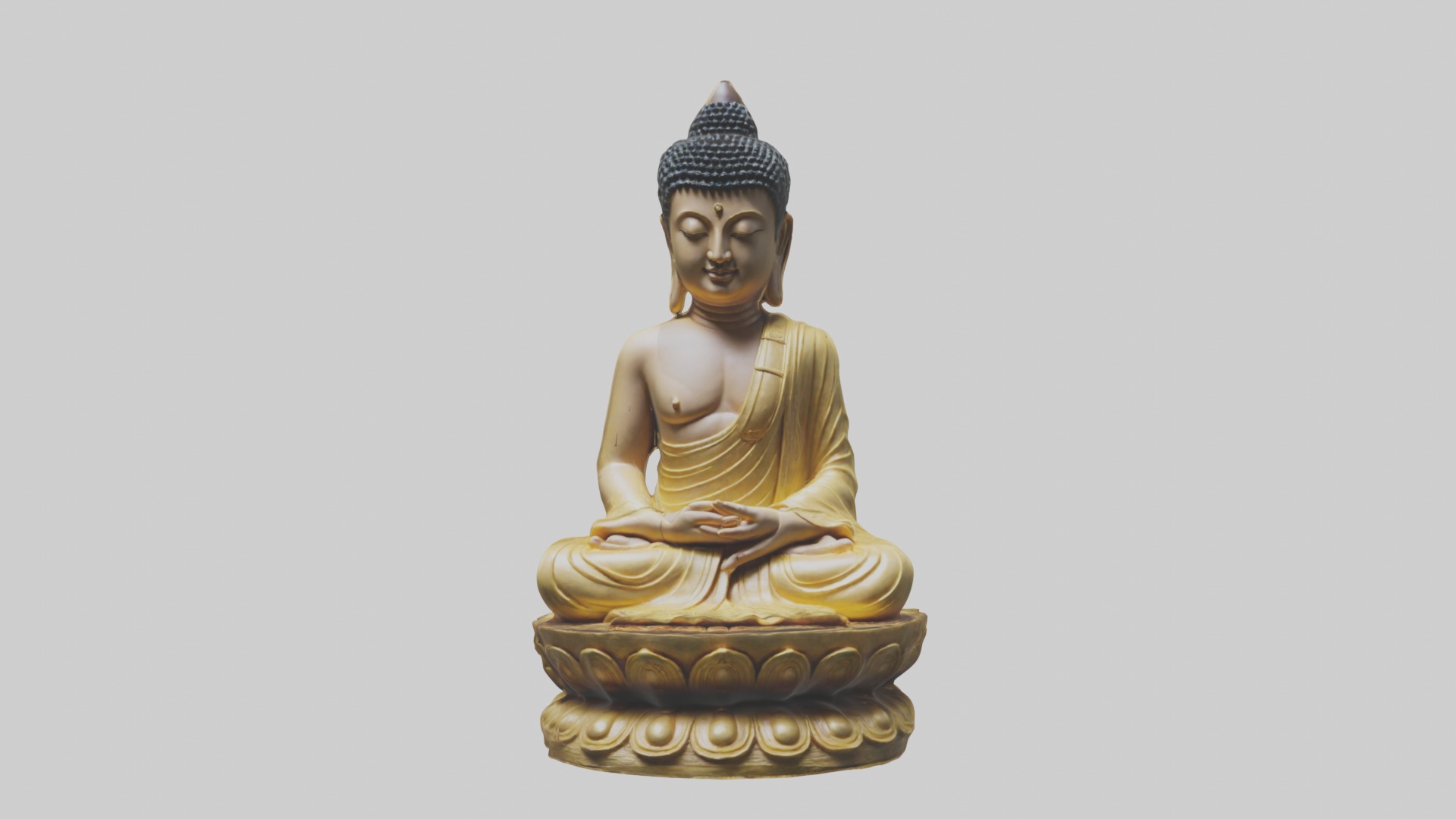 Buddhastatue Model 1 Low-poly 3D model_3