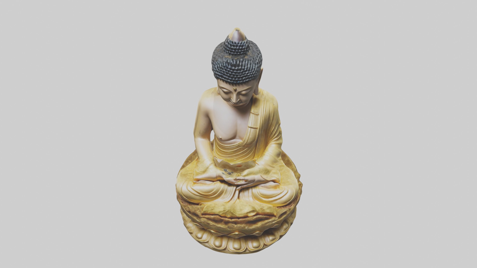 Buddhastatue Model 1 Low-poly 3D model_10