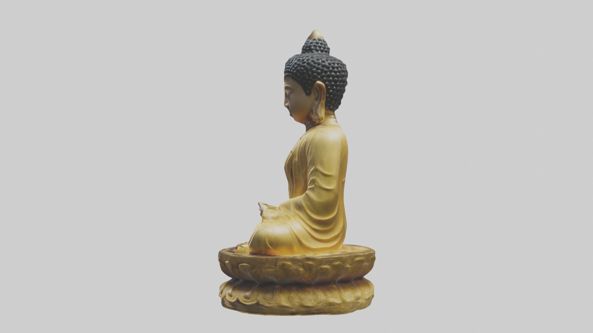 Buddhastatue Model 1 Low-poly 3D model_6
