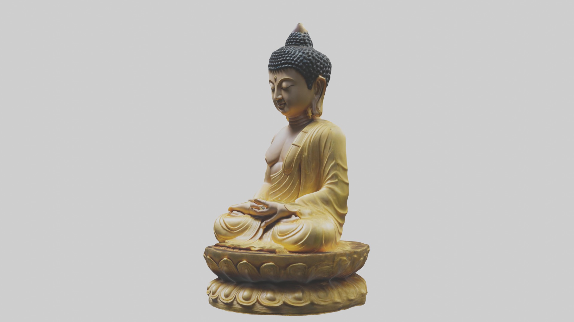Buddhastatue Model 1 Low-poly 3D model_4