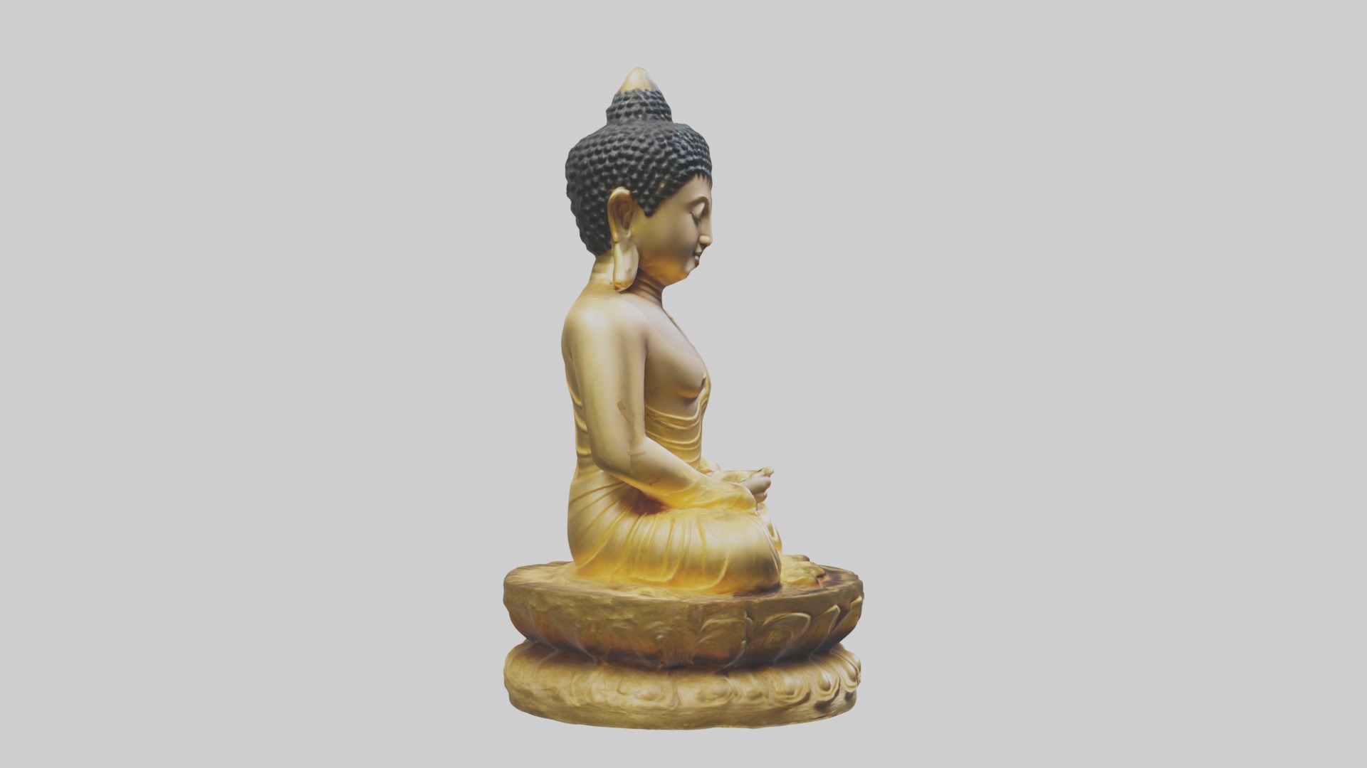 Buddhastatue Model 1 Low-poly 3D model_7