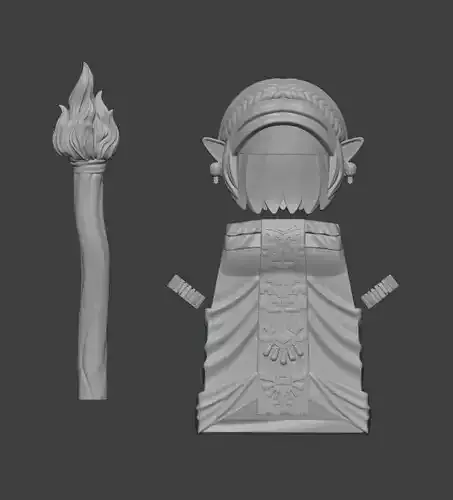Lego Brick minifigure compatible Princess Zelda  3D print model
