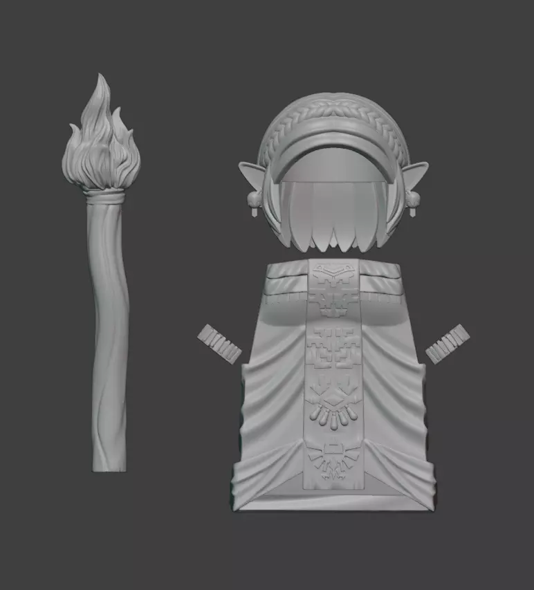 Lego Brick minifigure compatible Princess Zelda  3D print model_0