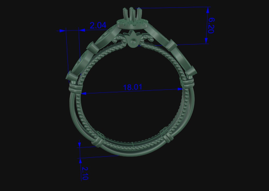Gold Ring With Diamonds 3D print model_10
