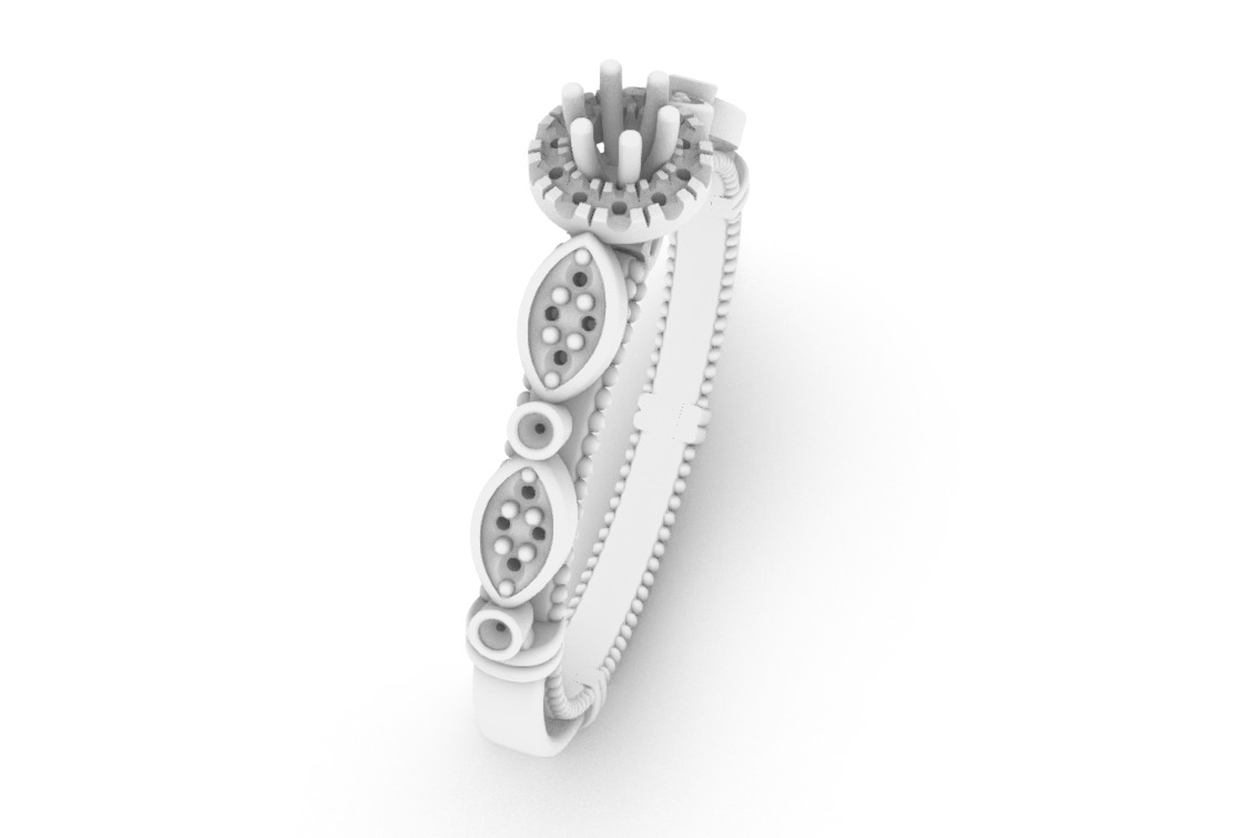 Gold Ring With Diamonds 3D print model_7