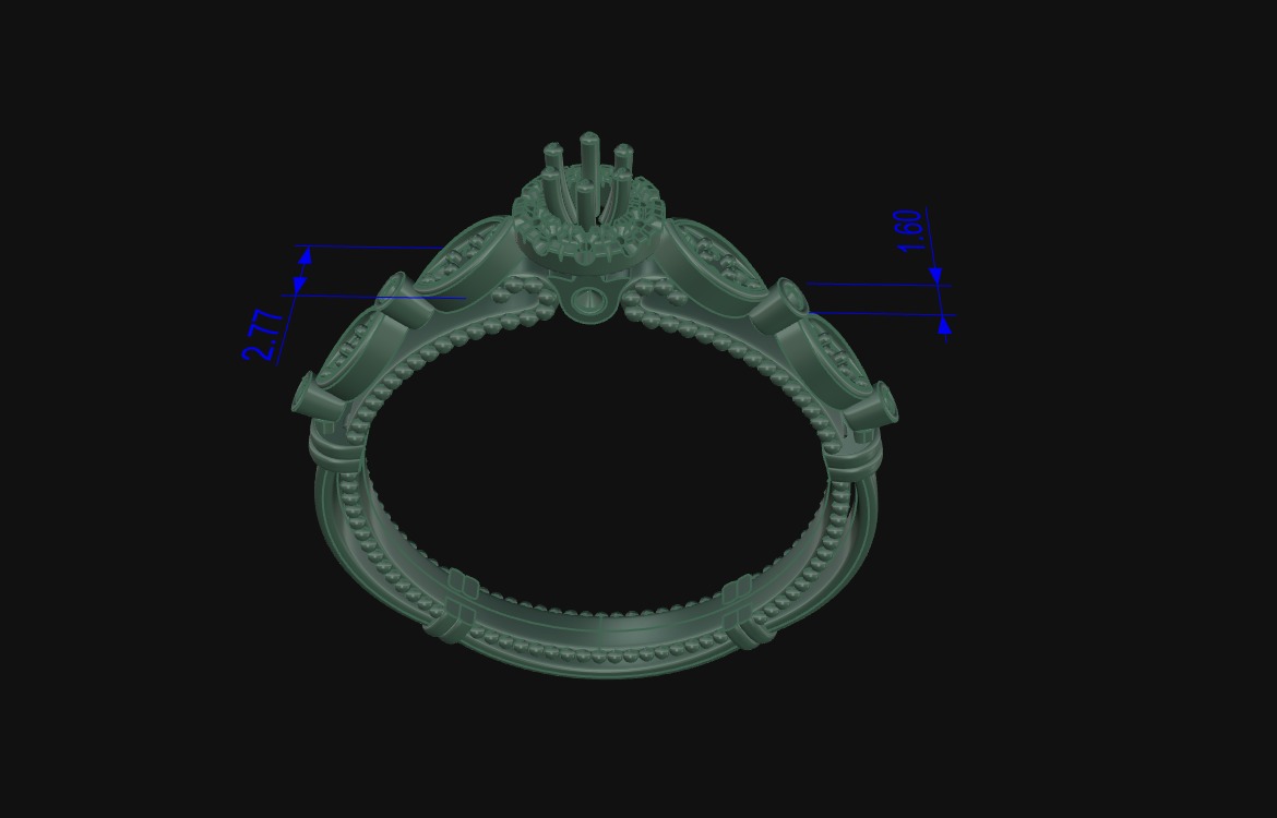 Gold Ring With Diamonds 3D print model_9