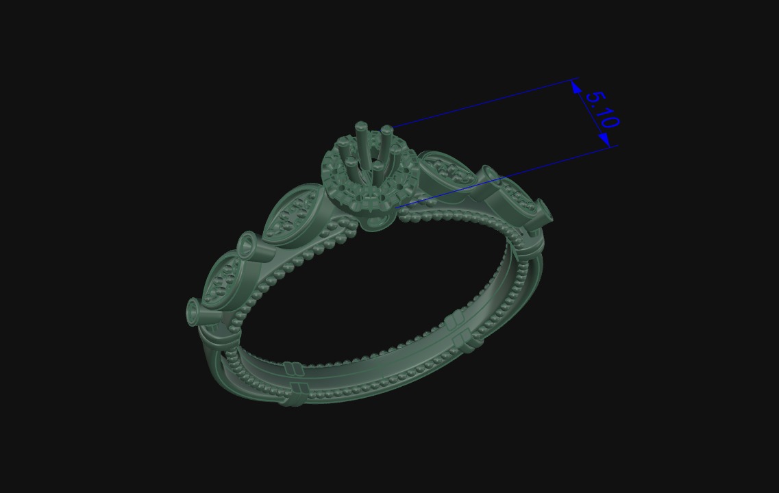 Gold Ring With Diamonds 3D print model_8