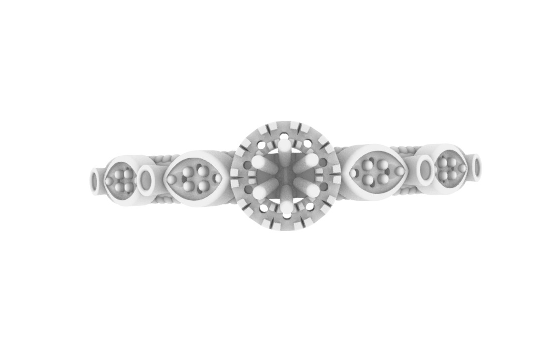 Gold Ring With Diamonds 3D print model_5