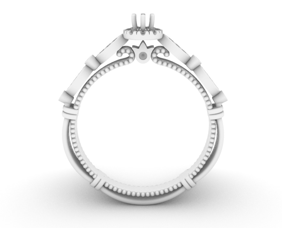 Gold Ring With Diamonds 3D print model_6