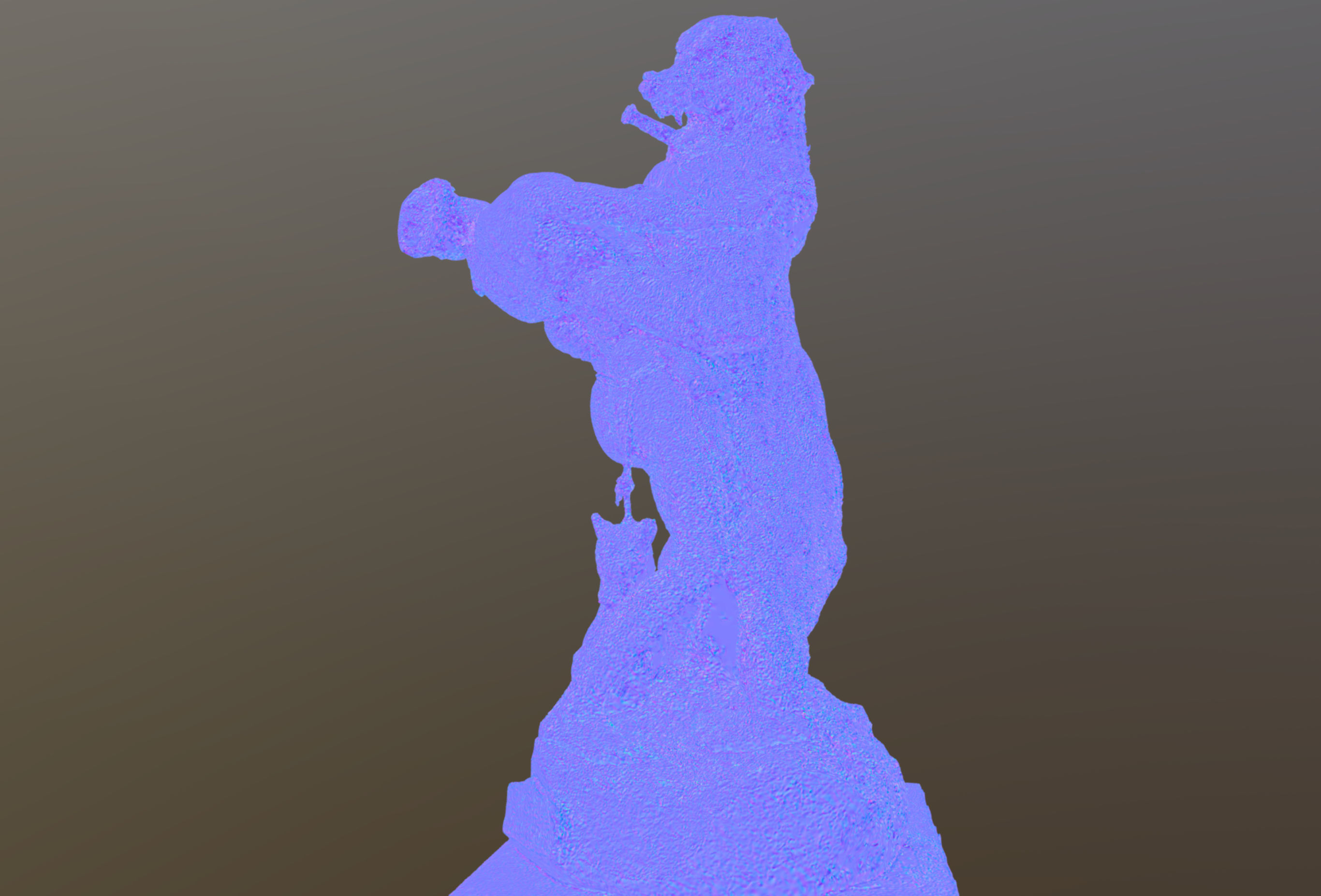 bear hunter statue 3D model_1
