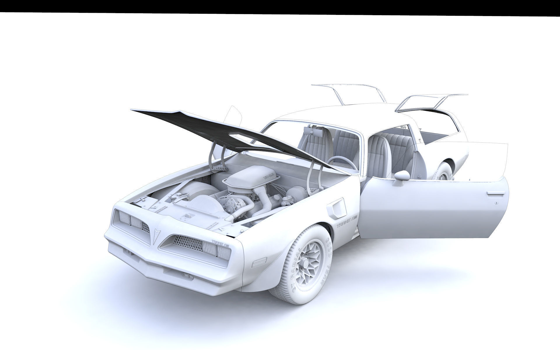 Pontiac Firebird Trans Am Type K 1977 3D model_4