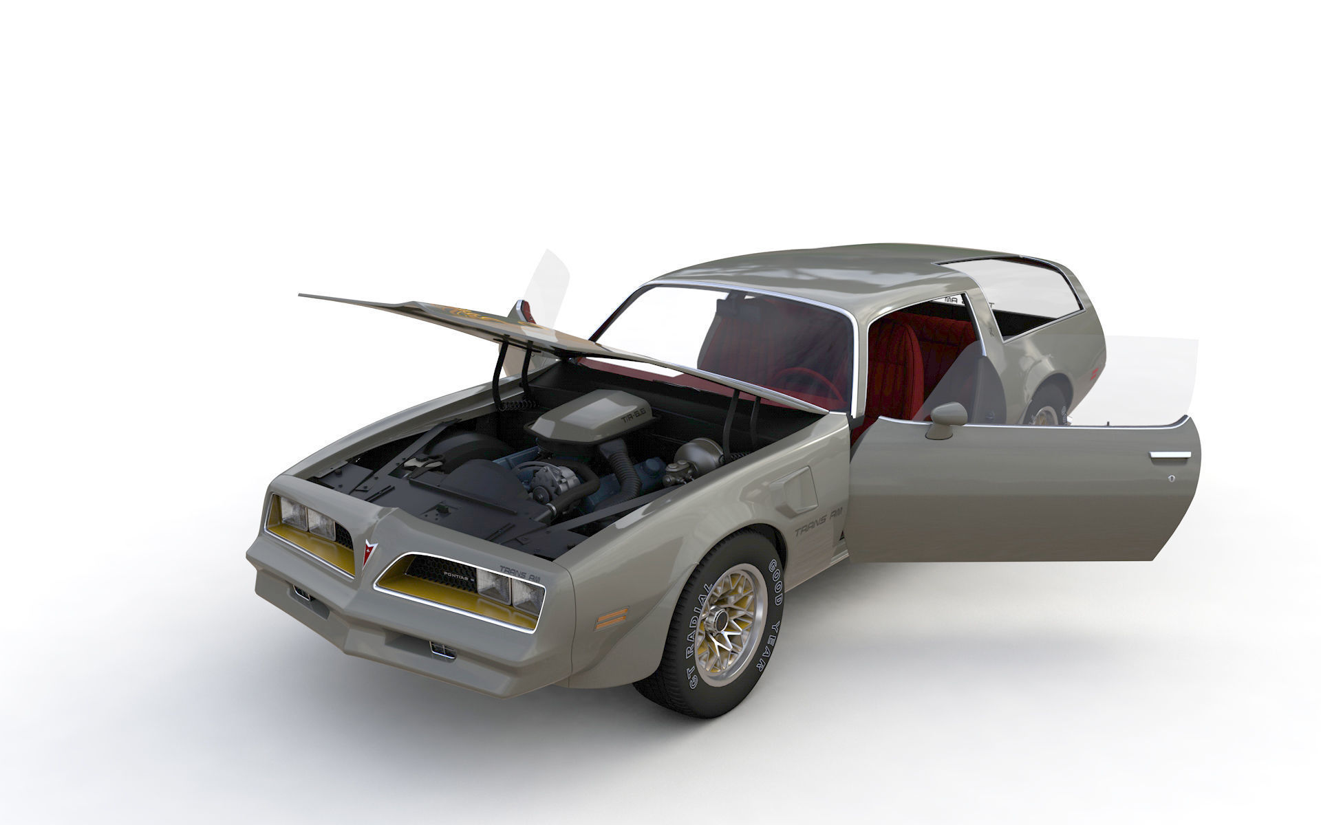 Pontiac Firebird Trans Am Type K 1977 3D model_1