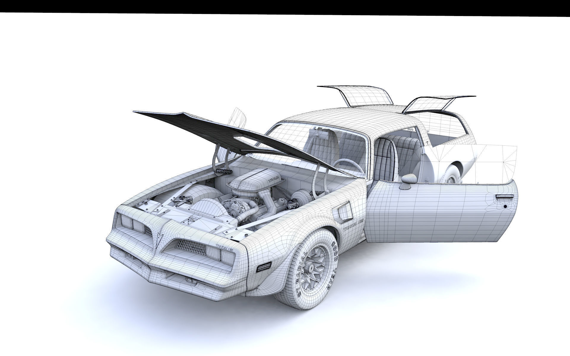 Pontiac Firebird Trans Am Type K 1977 3D model_3